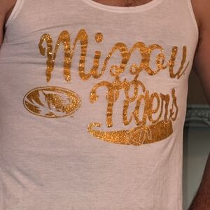Missouri Tigers Gold Glitter Tank - Women Size Large